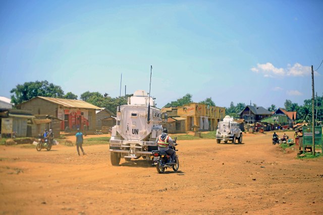 UN-Blauhelme aus Malawi patrouillieren im Osten Kongos. Bei der ...