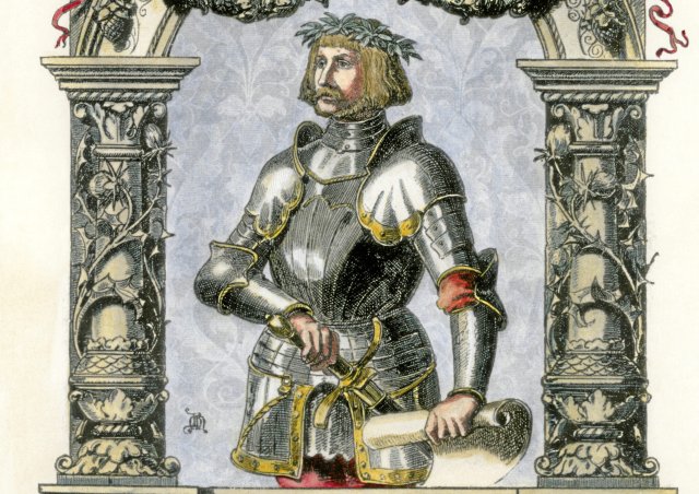 Dichten fürs »Vaterland«: Darstellung des Reichsritters und Humanisten Ulrich von Hutten, der von 1488 bis 1523 lebte
