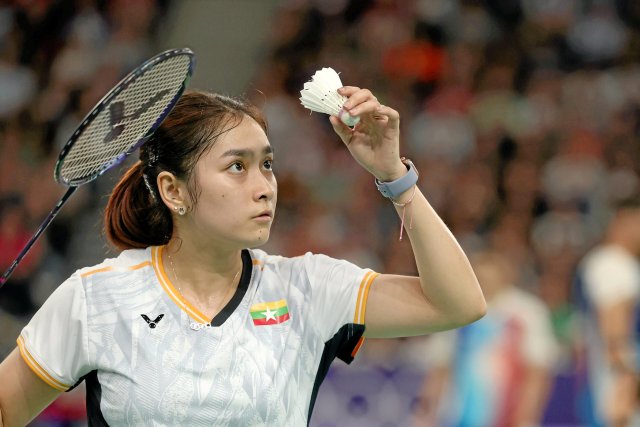 Badmintonspielerin Thet Htar Thuzar bildet zusammen mit dem Schwimmer Phone Pyae Han das kleine Olympiateam aus Myanmar.