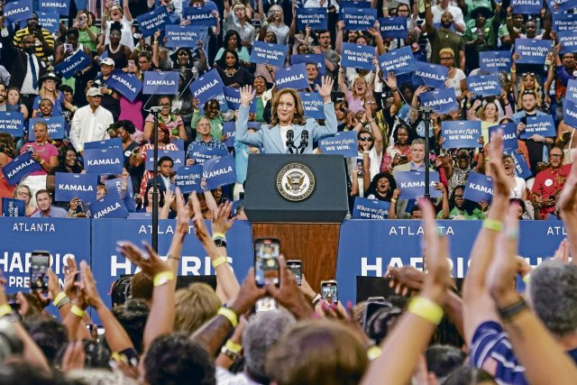 Hat die Demokraten erst einmal wieder hinter sich versammelt: Präsidentschaftskandidatin Kamala Harris