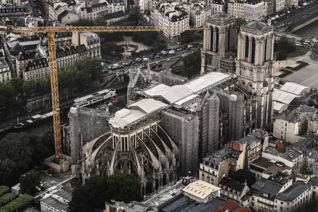 Die Baustelle auf der Pariser Stadtinsel, der »Île de la Cité« im Juli 2021