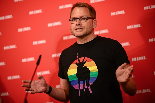 Lorenz Gösta Beutin, Vize-Vorsitzender der Partei DIE LINKE, spr...