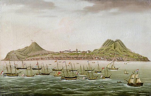 View of Run Island as depicted by a Chinese painter around 1790